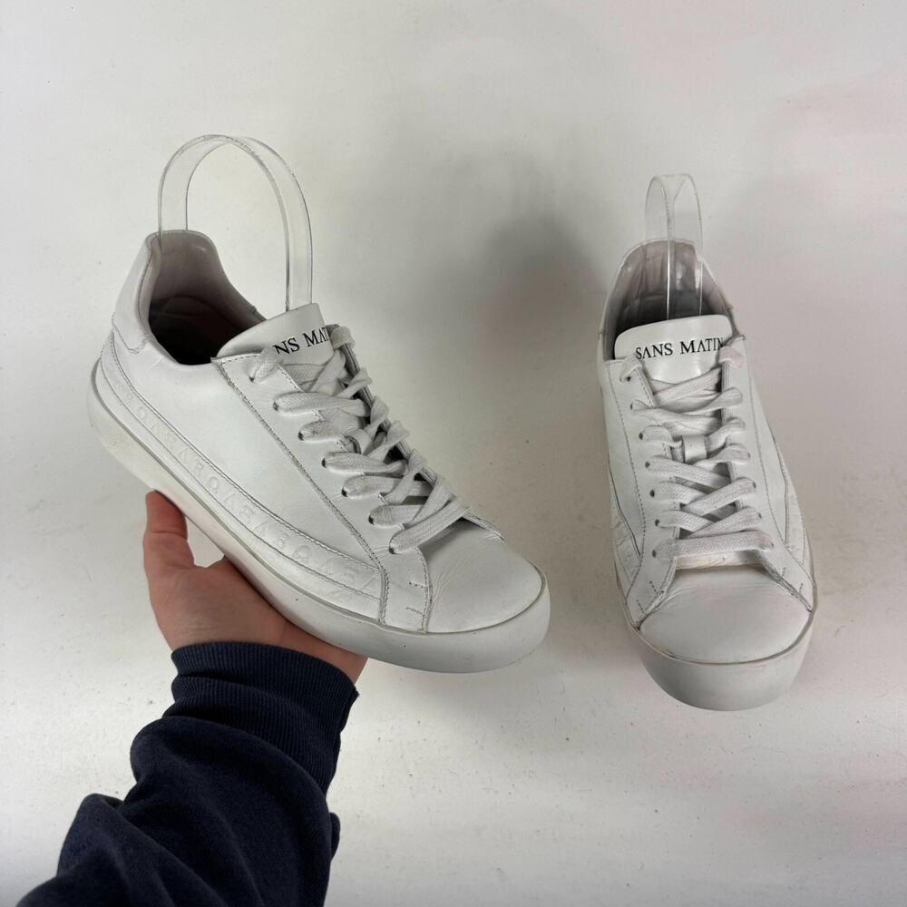 Sans Matin C20 Athletic Sneakers Women's 6 White Leather Low Top Classic Outdoor